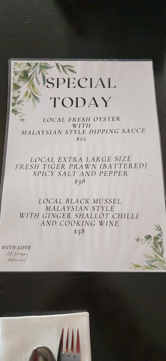 Menu Ak Dragon Malaysian Restaurant & Bar-10