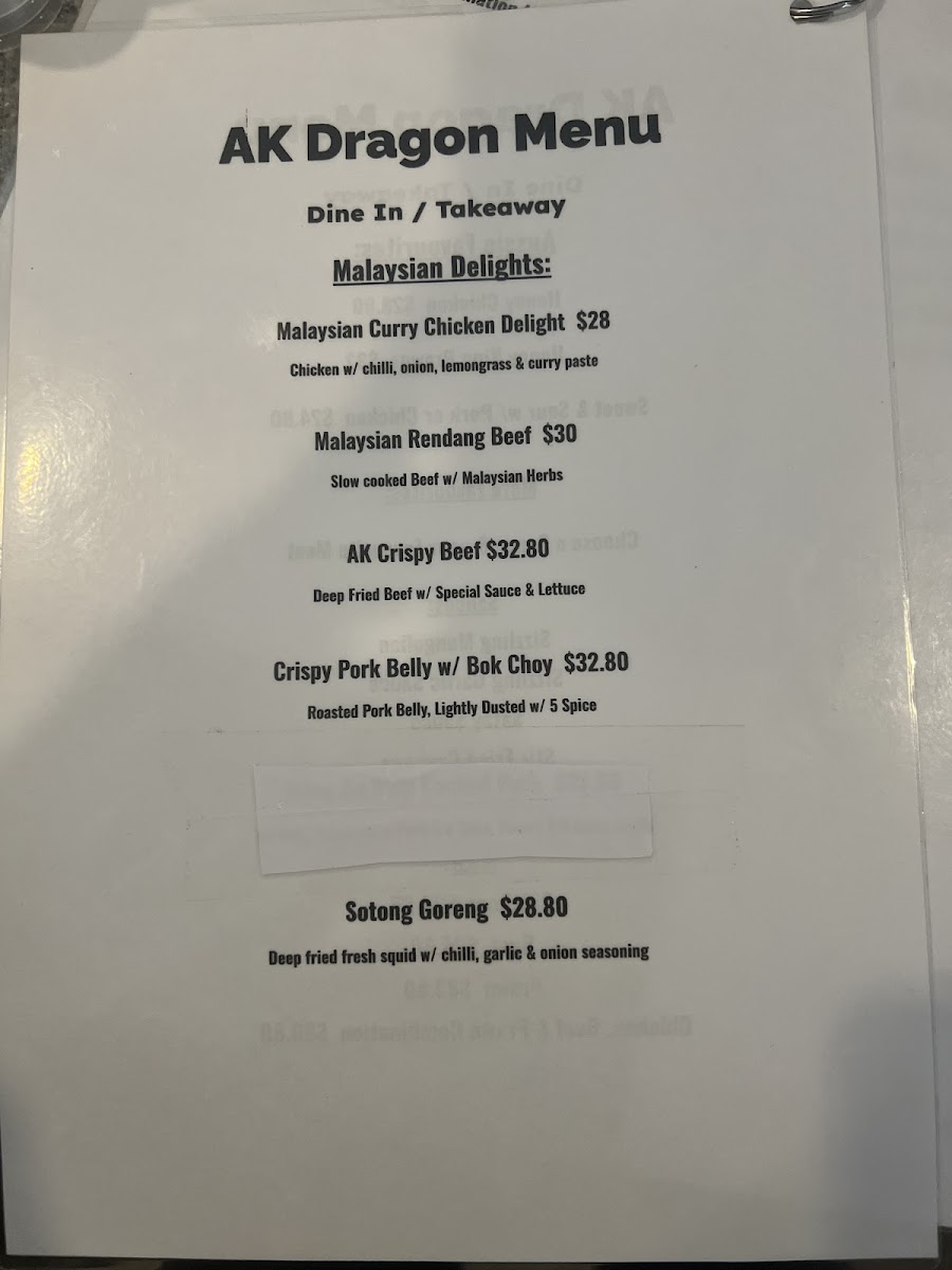 Menu Ak Dragon Malaysian Restaurant & Bar-2