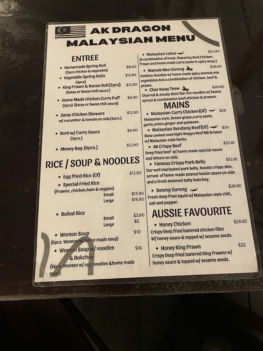 Menu Ak Dragon Malaysian Restaurant & Bar-8
